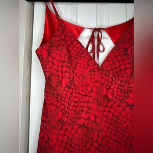 MAJORELLE Troy mini dress in red snake